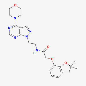 molecular formula C23H28N6O4 B6569984 2-[(2,2-dimethyl-2,3-dihydro-1-benzofuran-7-yl)oxy]-N-{2-[4-(morpholin-4-yl)-1H-pyrazolo[3,4-d]pyrimidin-1-yl]ethyl}acetamide CAS No. 1021229-57-1