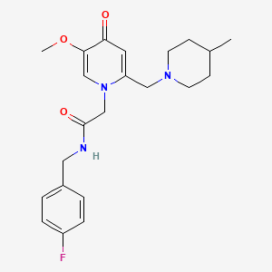 molecular formula C22H28FN3O3 B6569985 N-[(4-fluorophenyl)methyl]-2-{5-methoxy-2-[(4-methylpiperidin-1-yl)methyl]-4-oxo-1,4-dihydropyridin-1-yl}acetamide CAS No. 921493-45-0