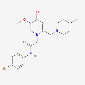 molecular formula C21H26BrN3O3 B6570000 N-(4-bromophenyl)-2-{5-methoxy-2-[(4-methylpiperidin-1-yl)methyl]-4-oxo-1,4-dihydropyridin-1-yl}acetamide CAS No. 921471-41-2