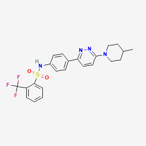 molecular formula C23H23F3N4O2S B6570014 N-{4-[6-(4-methylpiperidin-1-yl)pyridazin-3-yl]phenyl}-2-(trifluoromethyl)benzene-1-sulfonamide CAS No. 946207-20-1