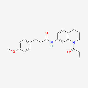 molecular formula C22H26N2O3 B6570026 3-(4-methoxyphenyl)-N-(1-propanoyl-1,2,3,4-tetrahydroquinolin-7-yl)propanamide CAS No. 946219-56-3