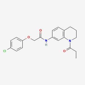 molecular formula C20H21ClN2O3 B6570033 2-(4-chlorophenoxy)-N-(1-propanoyl-1,2,3,4-tetrahydroquinolin-7-yl)acetamide CAS No. 923220-35-3