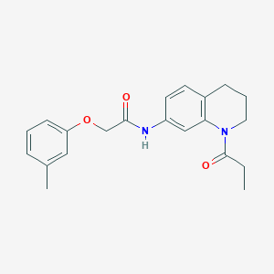 molecular formula C21H24N2O3 B6570036 2-(3-methylphenoxy)-N-(1-propanoyl-1,2,3,4-tetrahydroquinolin-7-yl)acetamide CAS No. 946220-00-4