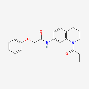 molecular formula C20H22N2O3 B6570043 2-phenoxy-N-(1-propanoyl-1,2,3,4-tetrahydroquinolin-7-yl)acetamide CAS No. 946368-81-6