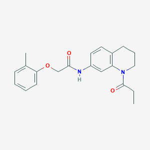 molecular formula C21H24N2O3 B6570047 2-(2-methylphenoxy)-N-(1-propanoyl-1,2,3,4-tetrahydroquinolin-7-yl)acetamide CAS No. 946369-29-5