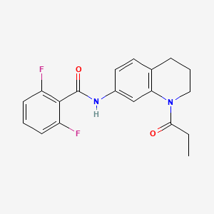 molecular formula C19H18F2N2O2 B6570050 2,6-difluoro-N-(1-propanoyl-1,2,3,4-tetrahydroquinolin-7-yl)benzamide CAS No. 946368-85-0