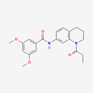 3,5-dimethoxy-N-(1-propanoyl-1,2,3,4-tetrahydroquinolin-7-yl)benzamide