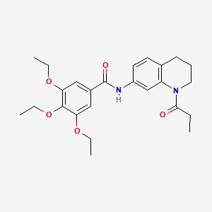 molecular formula C25H32N2O5 B6570060 3,4,5-triethoxy-N-(1-propanoyl-1,2,3,4-tetrahydroquinolin-7-yl)benzamide CAS No. 946369-17-1