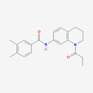 molecular formula C21H24N2O2 B6570065 3,4-dimethyl-N-(1-propanoyl-1,2,3,4-tetrahydroquinolin-7-yl)benzamide CAS No. 946219-83-6