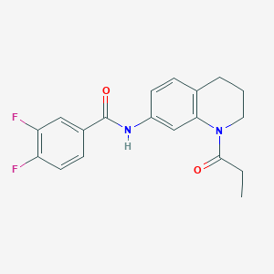 3,4-difluoro-N-(1-propanoyl-1,2,3,4-tetrahydroquinolin-7-yl)benzamide