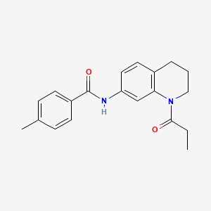 molecular formula C20H22N2O2 B6570073 4-methyl-N-(1-propanoyl-1,2,3,4-tetrahydroquinolin-7-yl)benzamide CAS No. 946321-63-7