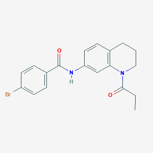 molecular formula C19H19BrN2O2 B6570079 4-bromo-N-(1-propanoyl-1,2,3,4-tetrahydroquinolin-7-yl)benzamide CAS No. 946267-17-0