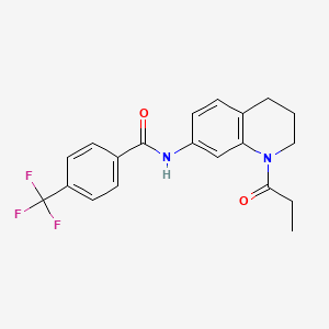 molecular formula C20H19F3N2O2 B6570086 N-(1-propanoyl-1,2,3,4-tetrahydroquinolin-7-yl)-4-(trifluoromethyl)benzamide CAS No. 946267-02-3
