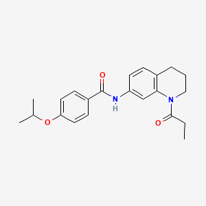 molecular formula C22H26N2O3 B6570099 4-(propan-2-yloxy)-N-(1-propanoyl-1,2,3,4-tetrahydroquinolin-7-yl)benzamide CAS No. 946219-52-9