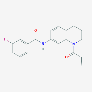 3-fluoro-N-(1-propanoyl-1,2,3,4-tetrahydroquinolin-7-yl)benzamide