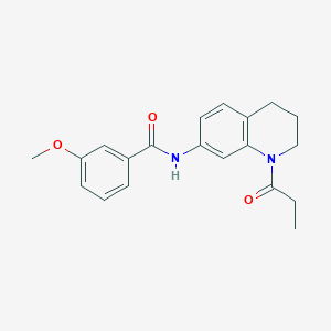 molecular formula C20H22N2O3 B6570121 3-methoxy-N-(1-propanoyl-1,2,3,4-tetrahydroquinolin-7-yl)benzamide CAS No. 946369-09-1
