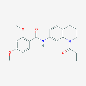 molecular formula C21H24N2O4 B6570125 2,4-dimethoxy-N-(1-propanoyl-1,2,3,4-tetrahydroquinolin-7-yl)benzamide CAS No. 946267-26-1