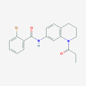molecular formula C19H19BrN2O2 B6570137 2-bromo-N-(1-propanoyl-1,2,3,4-tetrahydroquinolin-7-yl)benzamide CAS No. 946219-88-1
