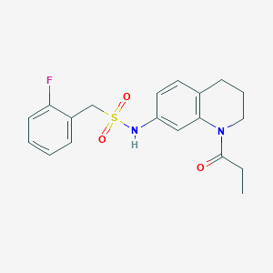 molecular formula C19H21FN2O3S B6570152 1-(2-fluorophenyl)-N-(1-propanoyl-1,2,3,4-tetrahydroquinolin-7-yl)methanesulfonamide CAS No. 946290-87-5