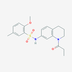 2-methoxy-5-methyl-N-(1-propanoyl-1,2,3,4-tetrahydroquinolin-7-yl)benzene-1-sulfonamide