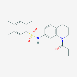 molecular formula C21H26N2O3S B6570171 2,4,5-trimethyl-N-(1-propanoyl-1,2,3,4-tetrahydroquinolin-7-yl)benzene-1-sulfonamide CAS No. 946349-39-9