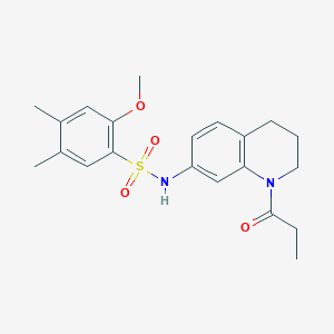 2-methoxy-4,5-dimethyl-N-(1-propanoyl-1,2,3,4-tetrahydroquinolin-7-yl)benzene-1-sulfonamide