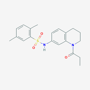 2,5-dimethyl-N-(1-propanoyl-1,2,3,4-tetrahydroquinolin-7-yl)benzene-1-sulfonamide