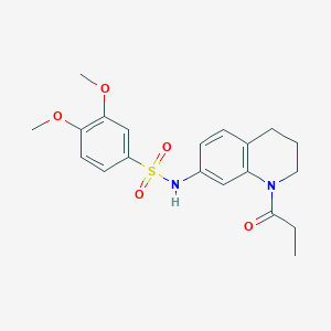 3,4-dimethoxy-N-(1-propanoyl-1,2,3,4-tetrahydroquinolin-7-yl)benzene-1-sulfonamide