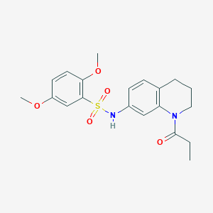 2,5-dimethoxy-N-(1-propanoyl-1,2,3,4-tetrahydroquinolin-7-yl)benzene-1-sulfonamide