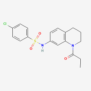 4-chloro-N-(1-propanoyl-1,2,3,4-tetrahydroquinolin-7-yl)benzene-1-sulfonamide