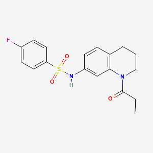 4-fluoro-N-(1-propanoyl-1,2,3,4-tetrahydroquinolin-7-yl)benzene-1-sulfonamide