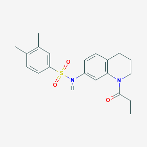 3,4-dimethyl-N-(1-propanoyl-1,2,3,4-tetrahydroquinolin-7-yl)benzene-1-sulfonamide