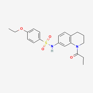 molecular formula C20H24N2O4S B6570231 4-ethoxy-N-(1-propanoyl-1,2,3,4-tetrahydroquinolin-7-yl)benzene-1-sulfonamide CAS No. 946298-03-9
