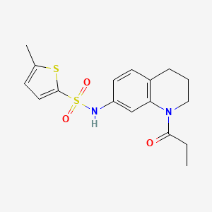 5-methyl-N-(1-propanoyl-1,2,3,4-tetrahydroquinolin-7-yl)thiophene-2-sulfonamide