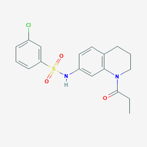 3-chloro-N-(1-propanoyl-1,2,3,4-tetrahydroquinolin-7-yl)benzene-1-sulfonamide