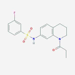 3-fluoro-N-(1-propanoyl-1,2,3,4-tetrahydroquinolin-7-yl)benzene-1-sulfonamide