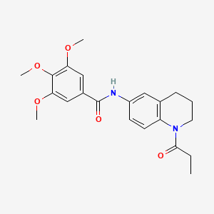 molecular formula C22H26N2O5 B6570295 3,4,5-trimethoxy-N-(1-propanoyl-1,2,3,4-tetrahydroquinolin-6-yl)benzamide CAS No. 946257-69-8