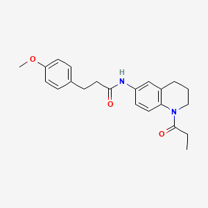 molecular formula C22H26N2O3 B6570302 3-(4-methoxyphenyl)-N-(1-propanoyl-1,2,3,4-tetrahydroquinolin-6-yl)propanamide CAS No. 946246-40-8