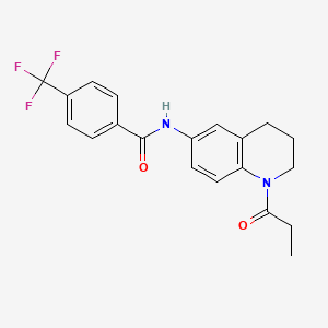 molecular formula C20H19F3N2O2 B6570313 N-(1-propanoyl-1,2,3,4-tetrahydroquinolin-6-yl)-4-(trifluoromethyl)benzamide CAS No. 946368-33-8
