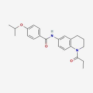 molecular formula C22H26N2O3 B6570323 4-(propan-2-yloxy)-N-(1-propanoyl-1,2,3,4-tetrahydroquinolin-6-yl)benzamide CAS No. 946257-73-4