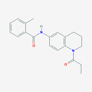 molecular formula C20H22N2O2 B6570326 2-methyl-N-(1-propanoyl-1,2,3,4-tetrahydroquinolin-6-yl)benzamide CAS No. 946318-62-3