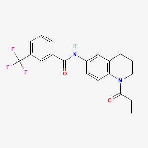molecular formula C20H19F3N2O2 B6570329 N-(1-propanoyl-1,2,3,4-tetrahydroquinolin-6-yl)-3-(trifluoromethyl)benzamide CAS No. 946368-29-2