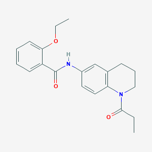 molecular formula C21H24N2O3 B6570336 2-ethoxy-N-(1-propanoyl-1,2,3,4-tetrahydroquinolin-6-yl)benzamide CAS No. 946318-66-7