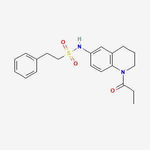 molecular formula C20H24N2O3S B6570339 2-phenyl-N-(1-propanoyl-1,2,3,4-tetrahydroquinolin-6-yl)ethane-1-sulfonamide CAS No. 946381-38-0