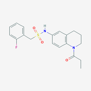 molecular formula C19H21FN2O3S B6570347 1-(2-fluorophenyl)-N-(1-propanoyl-1,2,3,4-tetrahydroquinolin-6-yl)methanesulfonamide CAS No. 946334-85-6