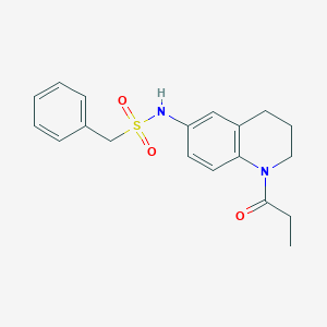 molecular formula C19H22N2O3S B6570349 1-phenyl-N-(1-propanoyl-1,2,3,4-tetrahydroquinolin-6-yl)methanesulfonamide CAS No. 946211-49-0