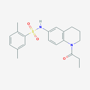 2,5-dimethyl-N-(1-propanoyl-1,2,3,4-tetrahydroquinolin-6-yl)benzene-1-sulfonamide
