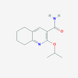 molecular formula C13H18N2O2 B065704 3-Quinolinecarboxamide, 5,6,7,8-tetrahydro-2-(1-methylethoxy)- CAS No. 171011-08-8