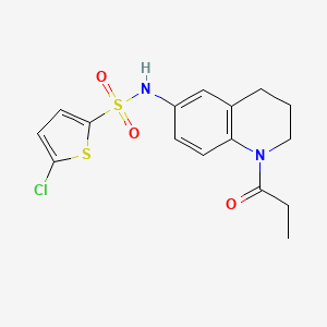 molecular formula C16H17ClN2O3S2 B6570415 5-chloro-N-(1-propanoyl-1,2,3,4-tetrahydroquinolin-6-yl)thiophene-2-sulfonamide CAS No. 946334-57-2
