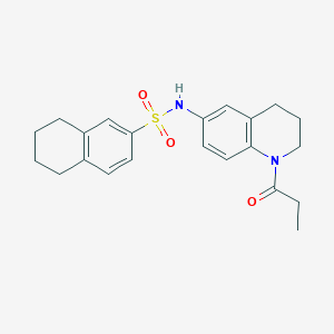 molecular formula C22H26N2O3S B6570422 N-(1-propanoyl-1,2,3,4-tetrahydroquinolin-6-yl)-5,6,7,8-tetrahydronaphthalene-2-sulfonamide CAS No. 946259-25-2